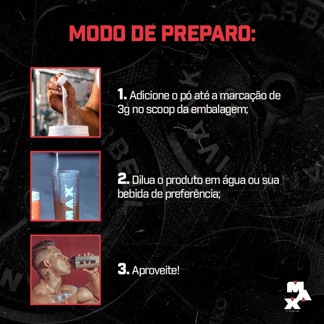 Creatina Max Titanium 300g Monohidratada - Suplemento de Alta Pureza e Performance - Imagem 3